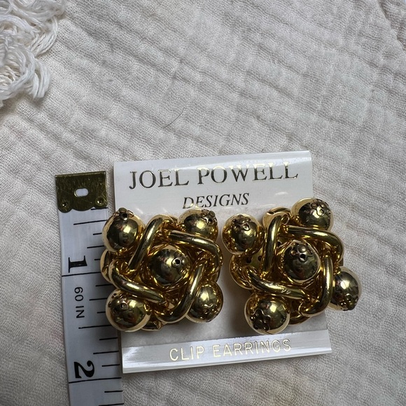 Vintage Joel Powell Designs Clip Earrings Gold - Picture 6 of 6